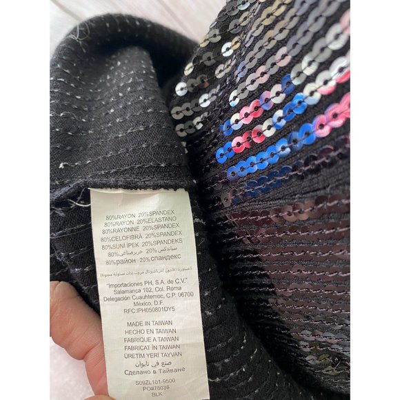 Bebe black sequin mini dress cross straps XS - Picture 7 of 7